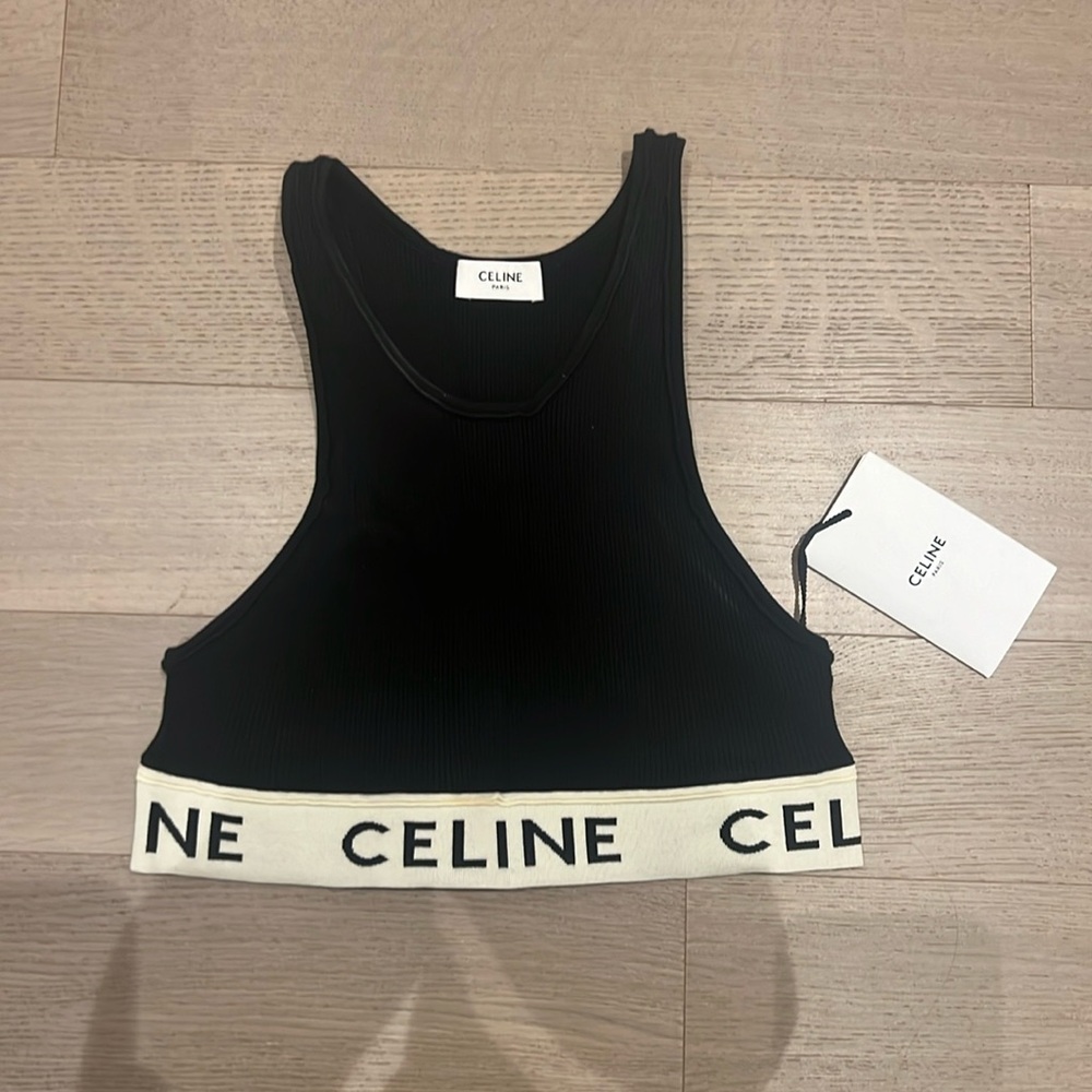Celine black sports bra